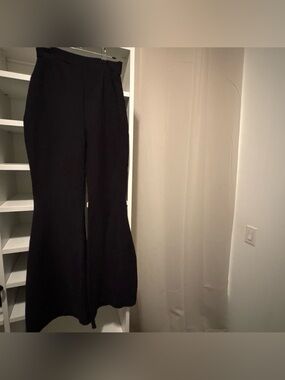 Black High-Rise Flared Trousers